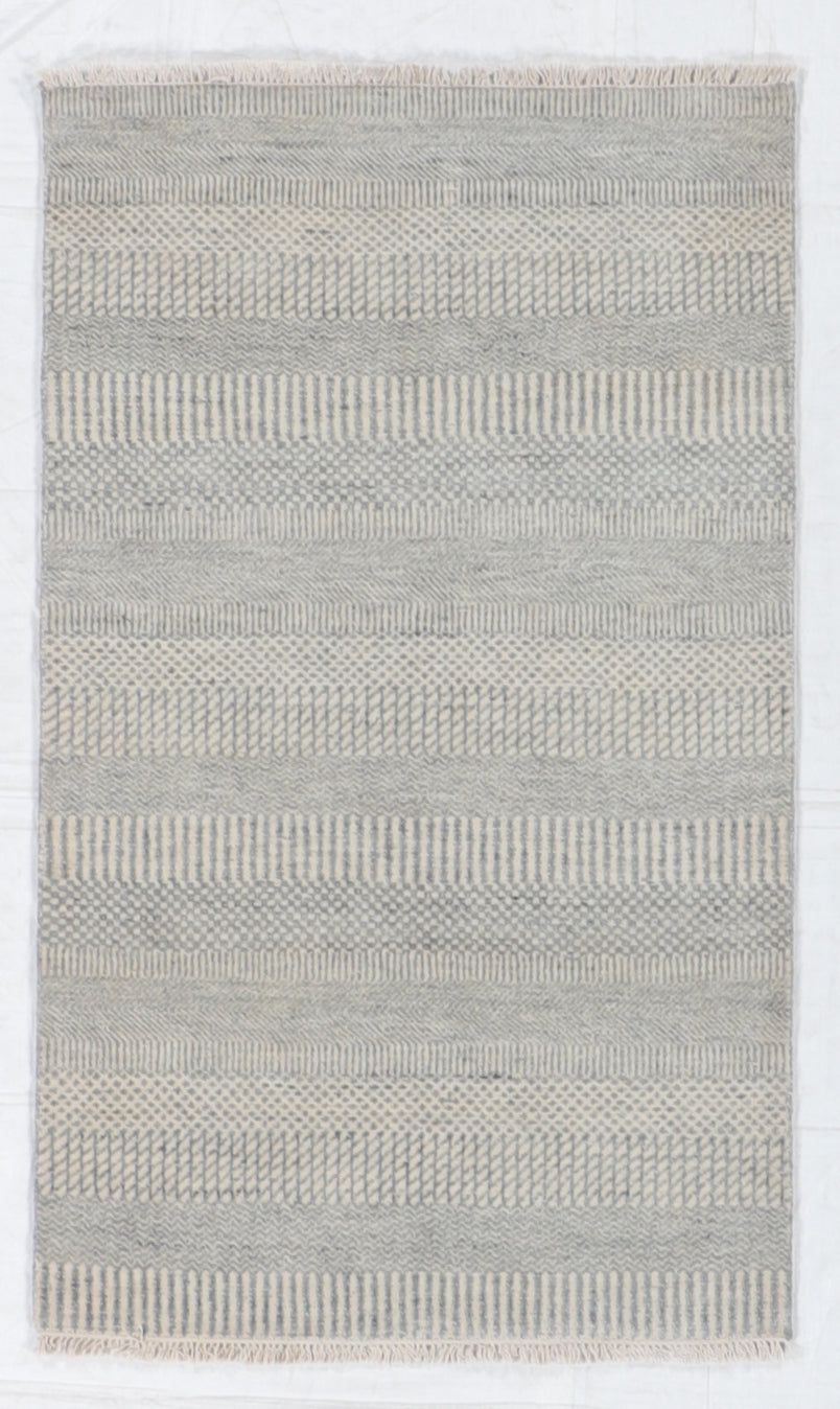 W 3.1 L 5.1 Modern 100% Wool Handmade All Over Design - 66354