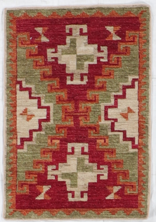 W 2 L 2.11 Mountain Modern 100% Wool Handmade All Over Design - 66393