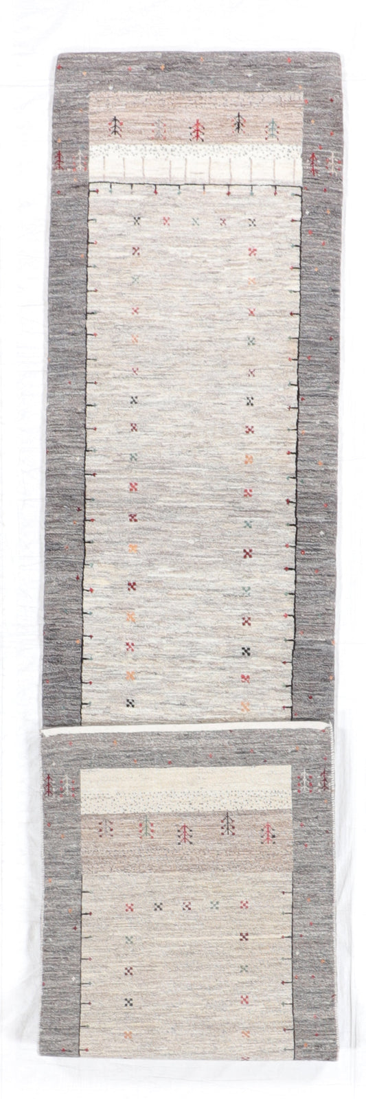 2.7 x 11.8 Runner - Qashqulie Fine/Wool All Over Rectangle - Hand Knotted Rug — 66414