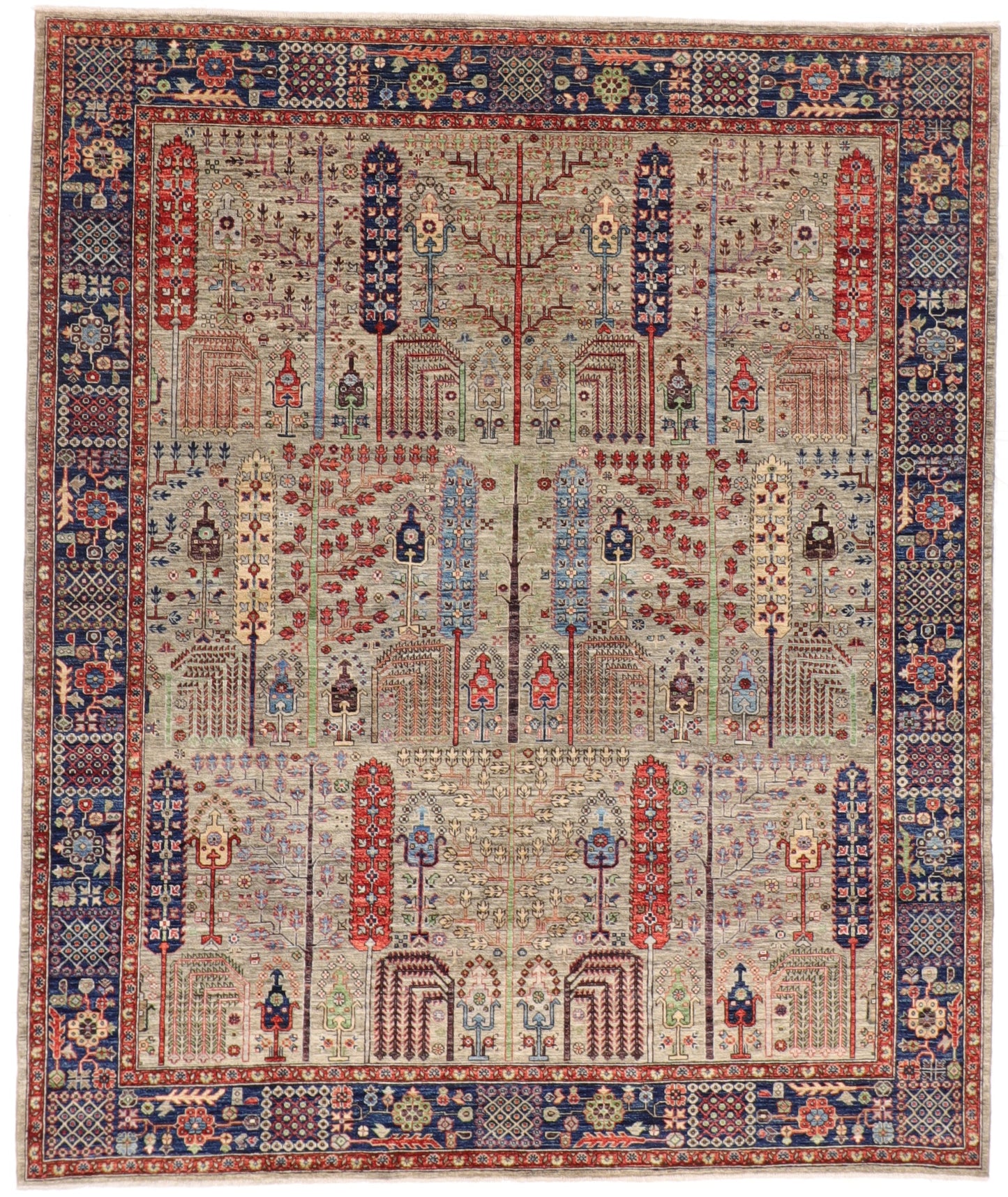 8 x 10 - Tree of Life Silk All Over Rectangle - Hand Knotted Rug