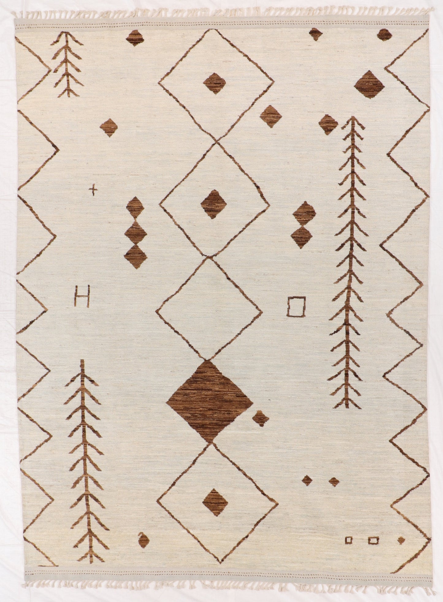 9 x 12 - Moroccan Wool All Over Rectangle - Hand Knotted Rug