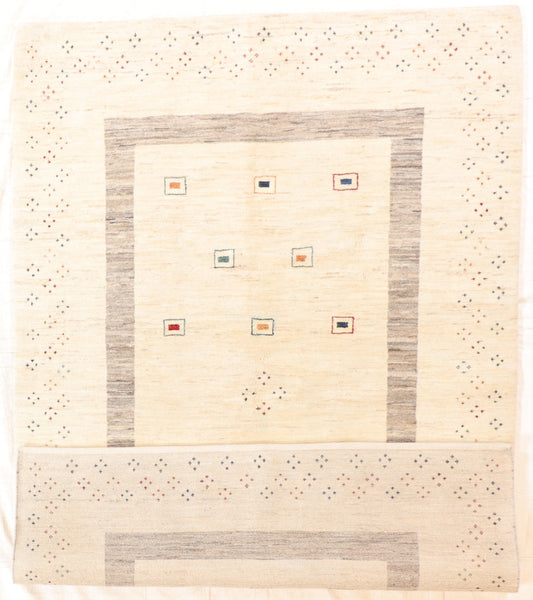 5 x 7 - Gabbeh Fine/Wool All Over Rectangle - Hand Knotted Rug — 66516