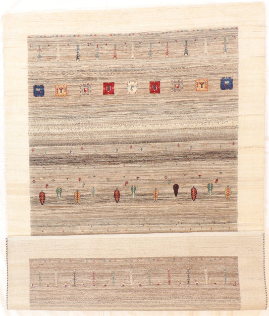 5 x 7 - Gabbeh Fine/Wool All Over Rectangle - Hand Knotted Rug — 66518