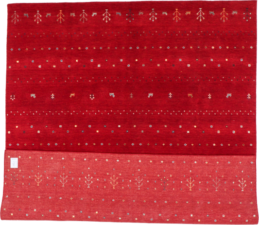 W 8.4 L 9.9 Gabbeh 100% Wool Hand-Woven All-Over Design - 67019