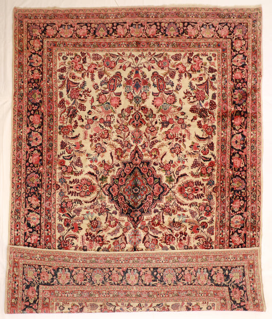 9x14 - Sarouk Fine/Wool Floral Rectangle - Hand Knotted Rug