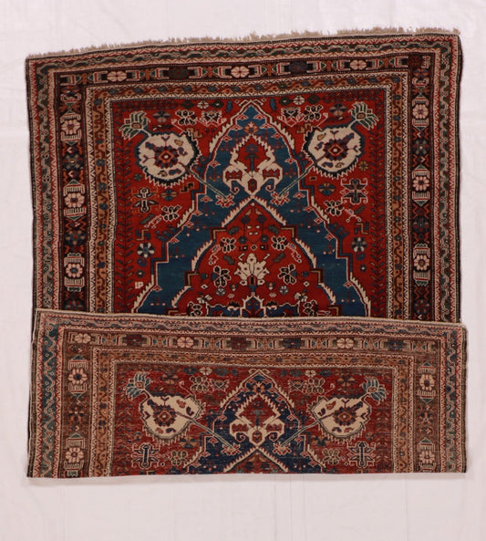 5x7 - Caucasian Antique/Wool Geometric Rectangle - Hand Knotted Rug