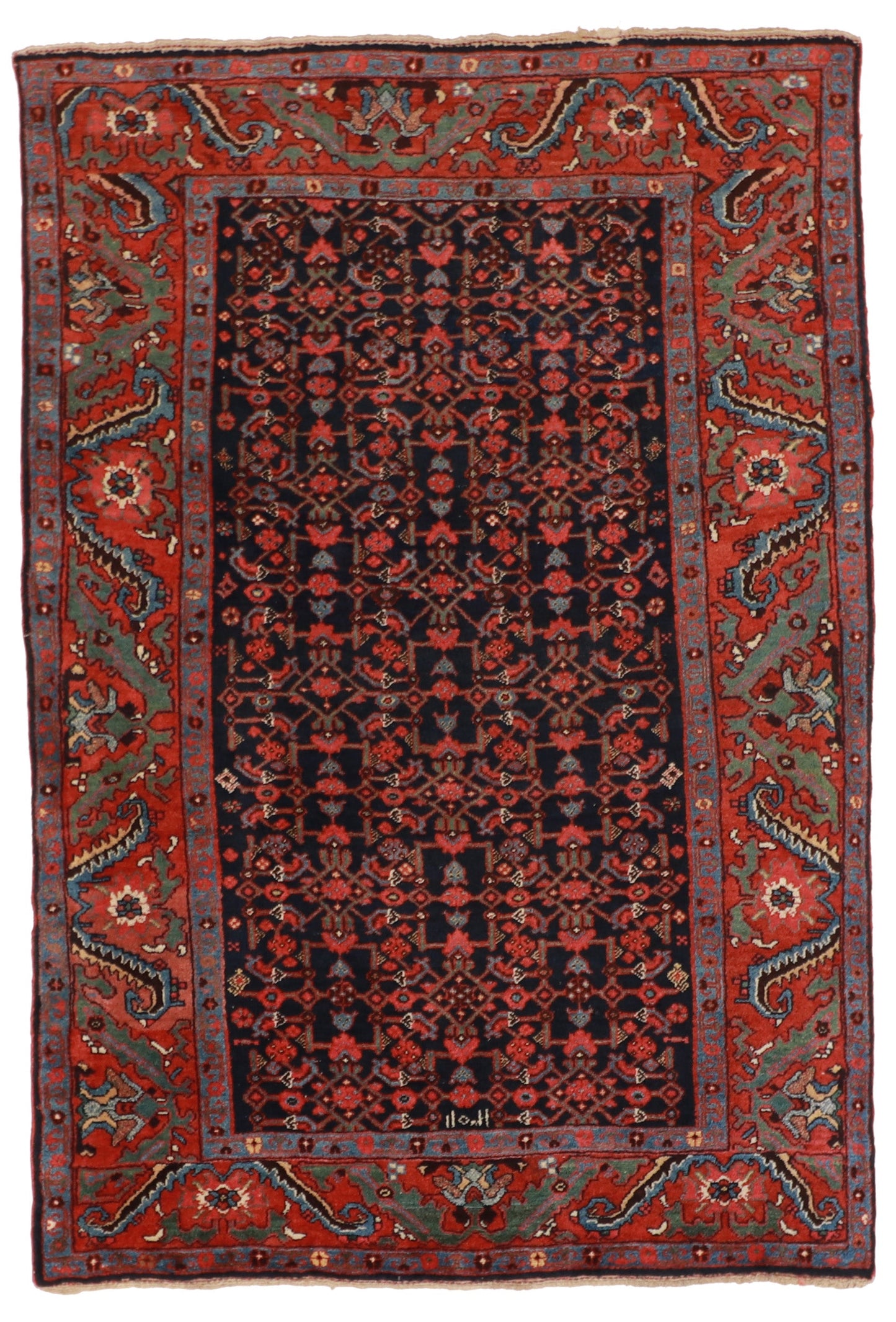5x7 - Bijar Antique/Wool All Over Rectangle - Hand Knotted Rug