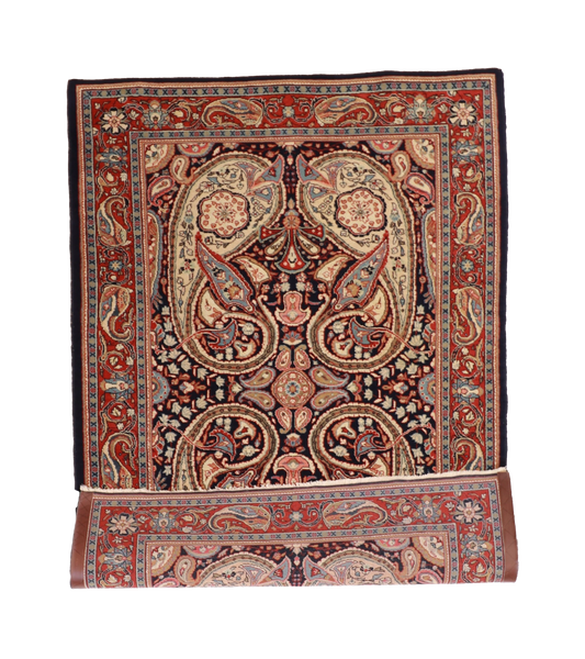 4x6 - Sarouk S.Antique/Wool Floral Rectangle - Hand Knotted Rug - 8907