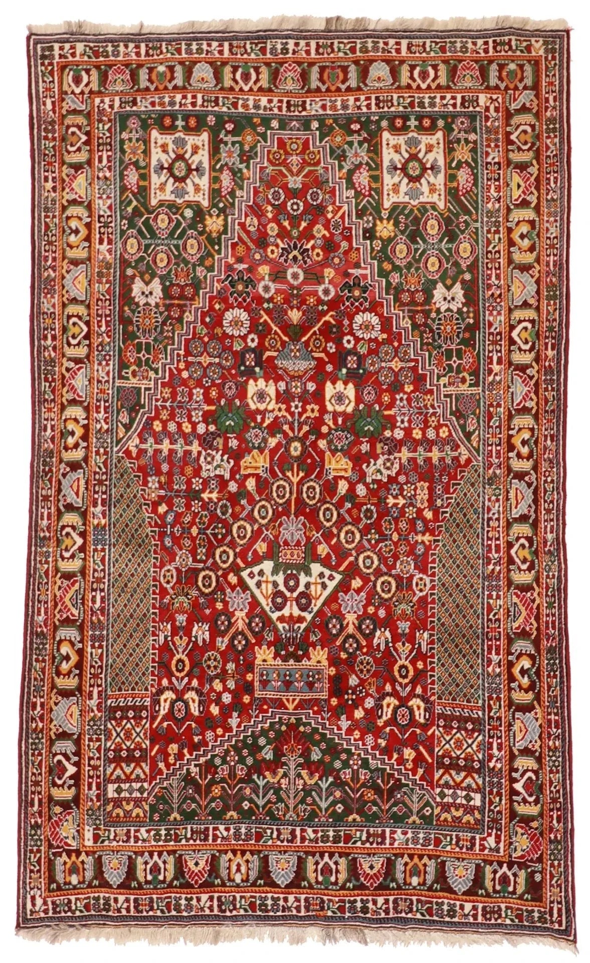 5x7 - Gashgai Fine Wool Geometric Rectangle - Hand Knotted Rug