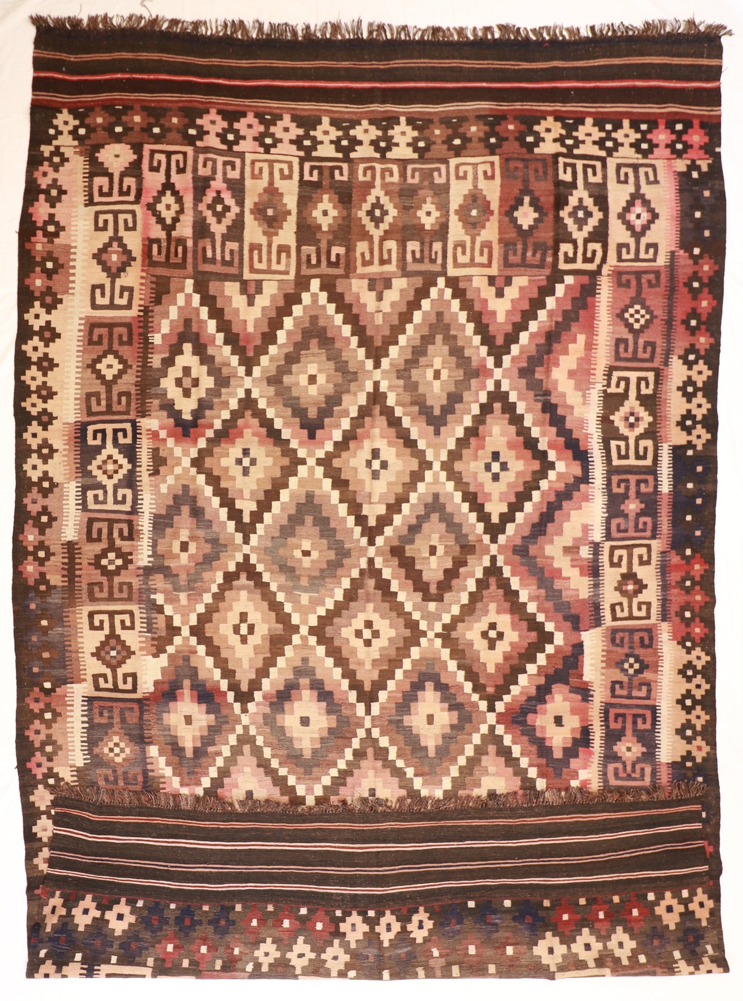 Oversized - Kilim Wool Geometric Rectangle - Hand Knotted Rug