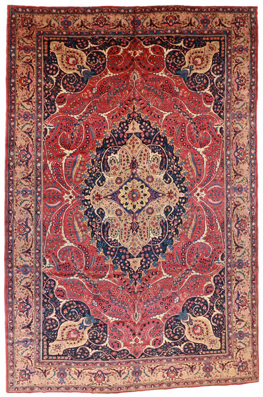 11 x 16 - Tabriz Fine All Over Rectangle - Hand Knotted Rug