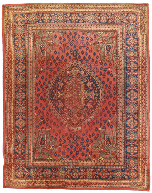 10 x 13 - Oushak Antique Fine All Over Rectangle - Hand Knotted Rug