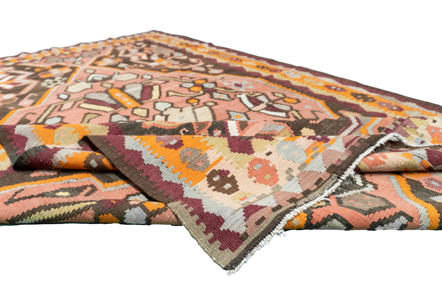 W 5.5 L 9.2 Besarabian Antique 100% Wool Hand-Woven All-Over Design - 12838