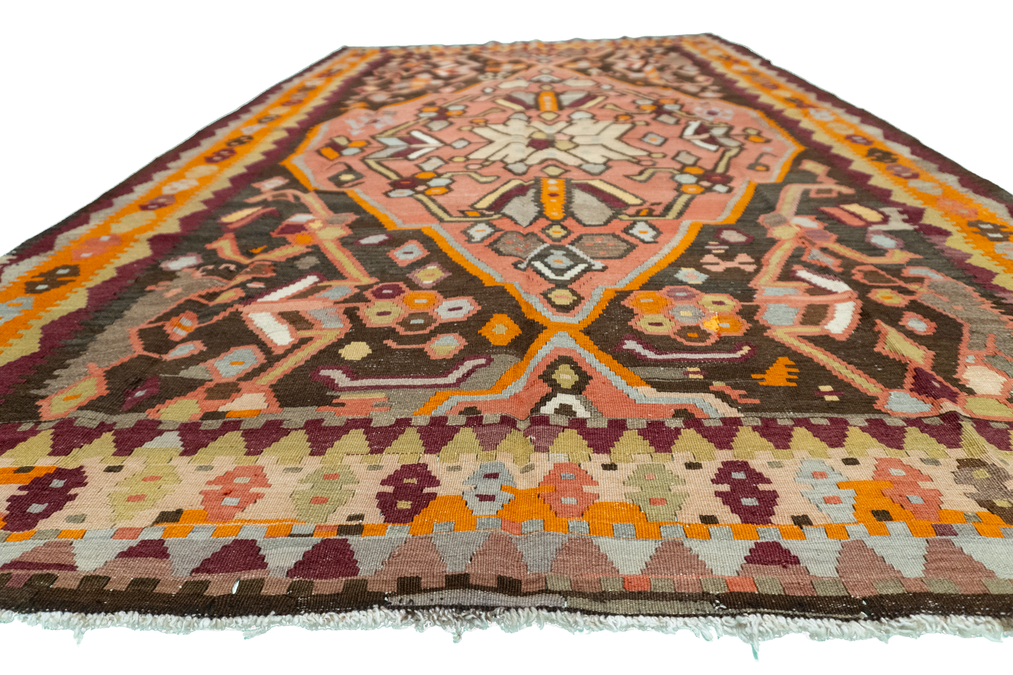 W 5.5 L 9.2 Besarabian Antique 100% Wool Hand-Woven All-Over Design - 12838