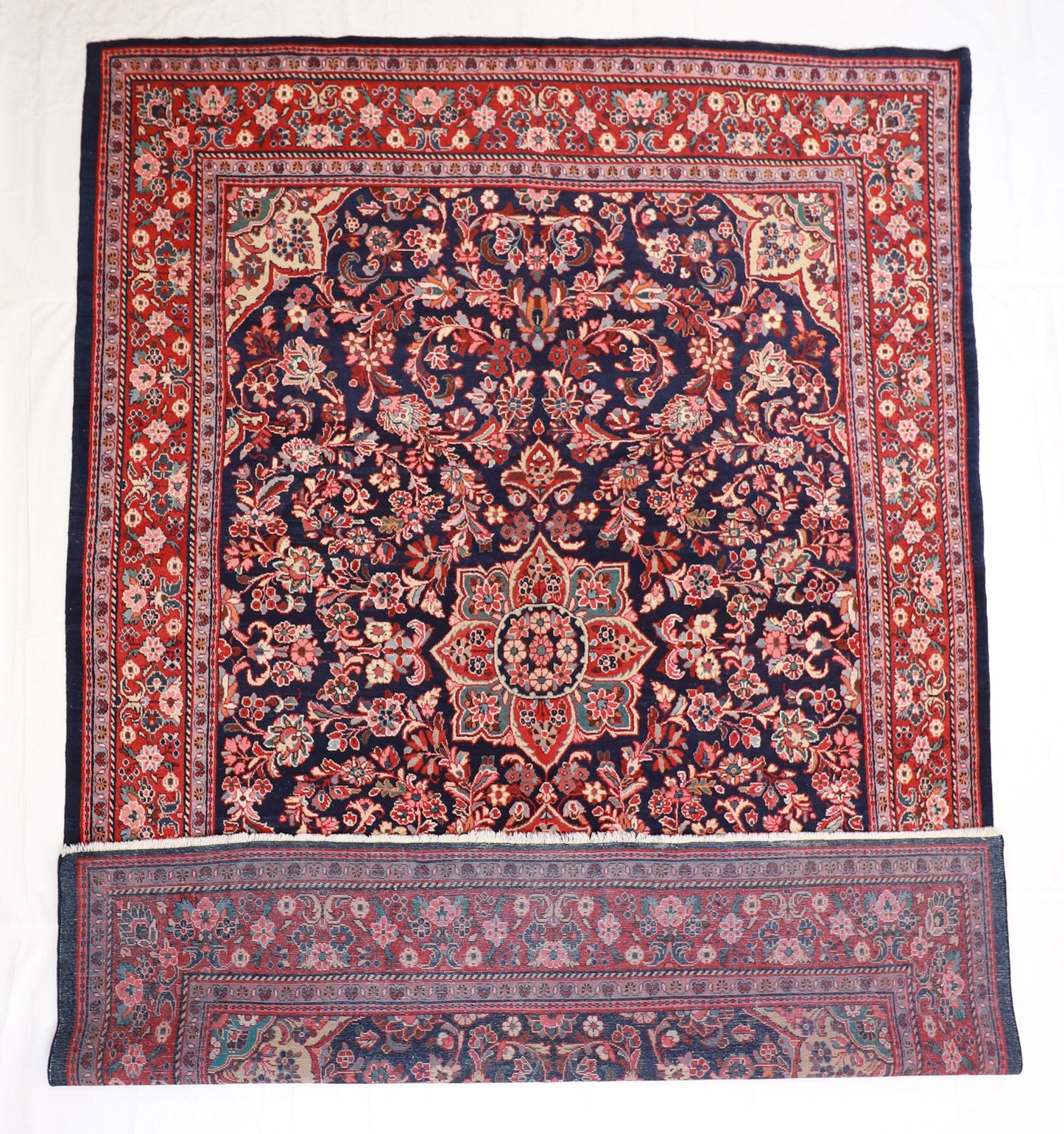 9 x12 - Mahal Silk Floral Rectangle - Hand Knotted Rug