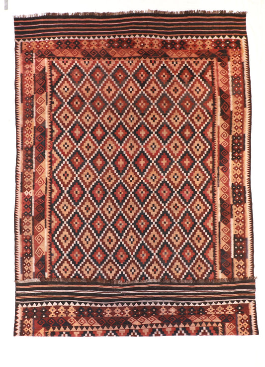 Oversized - Kilim Wool Geometric Rectangle - Hand Knotted Rug