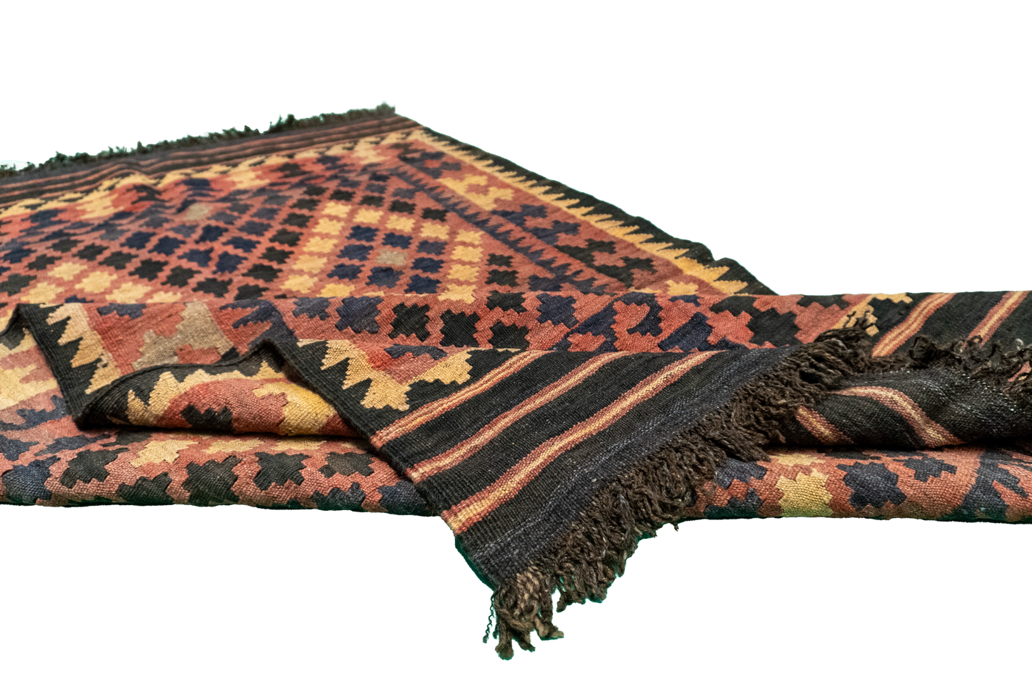 4x6 - Kilim Wool Geometric Rectangle - Hand Knotted Rug