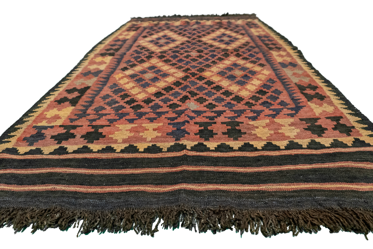 4x6 - Kilim Wool Geometric Rectangle - Hand Knotted Rug