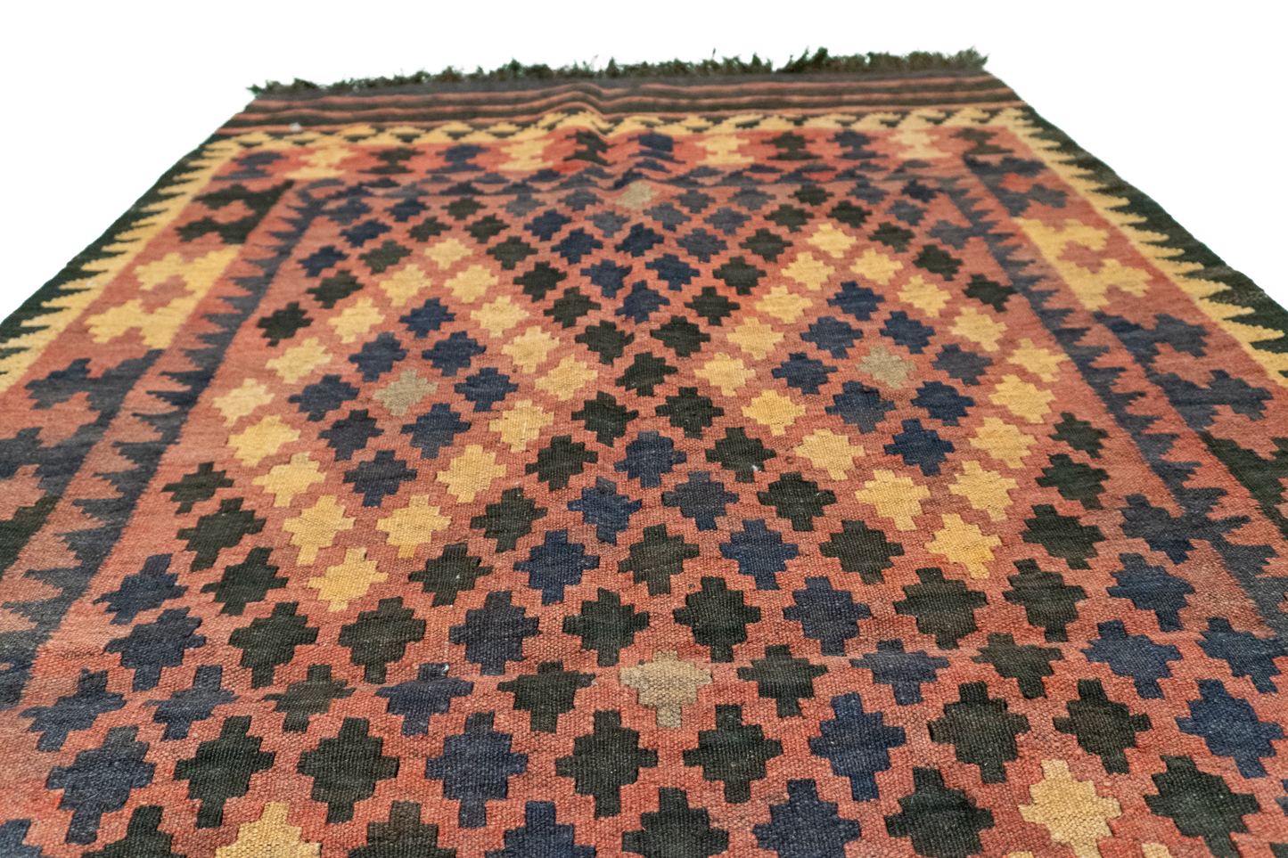 4x6 - Kilim Wool Geometric Rectangle - Hand Knotted Rug