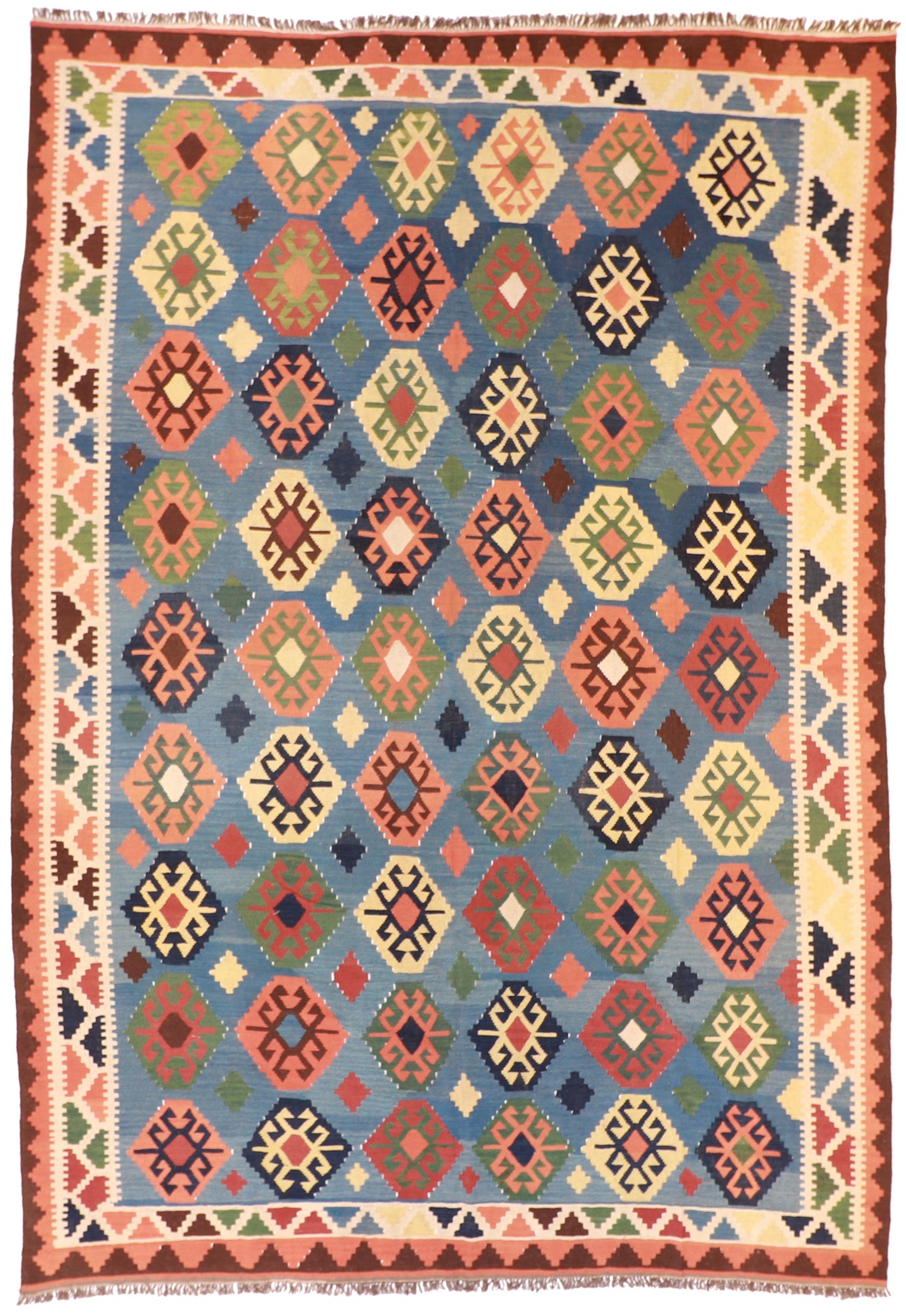 10x14 - Kilim Wool Geometric Rectangle - Hand Knotted Rug