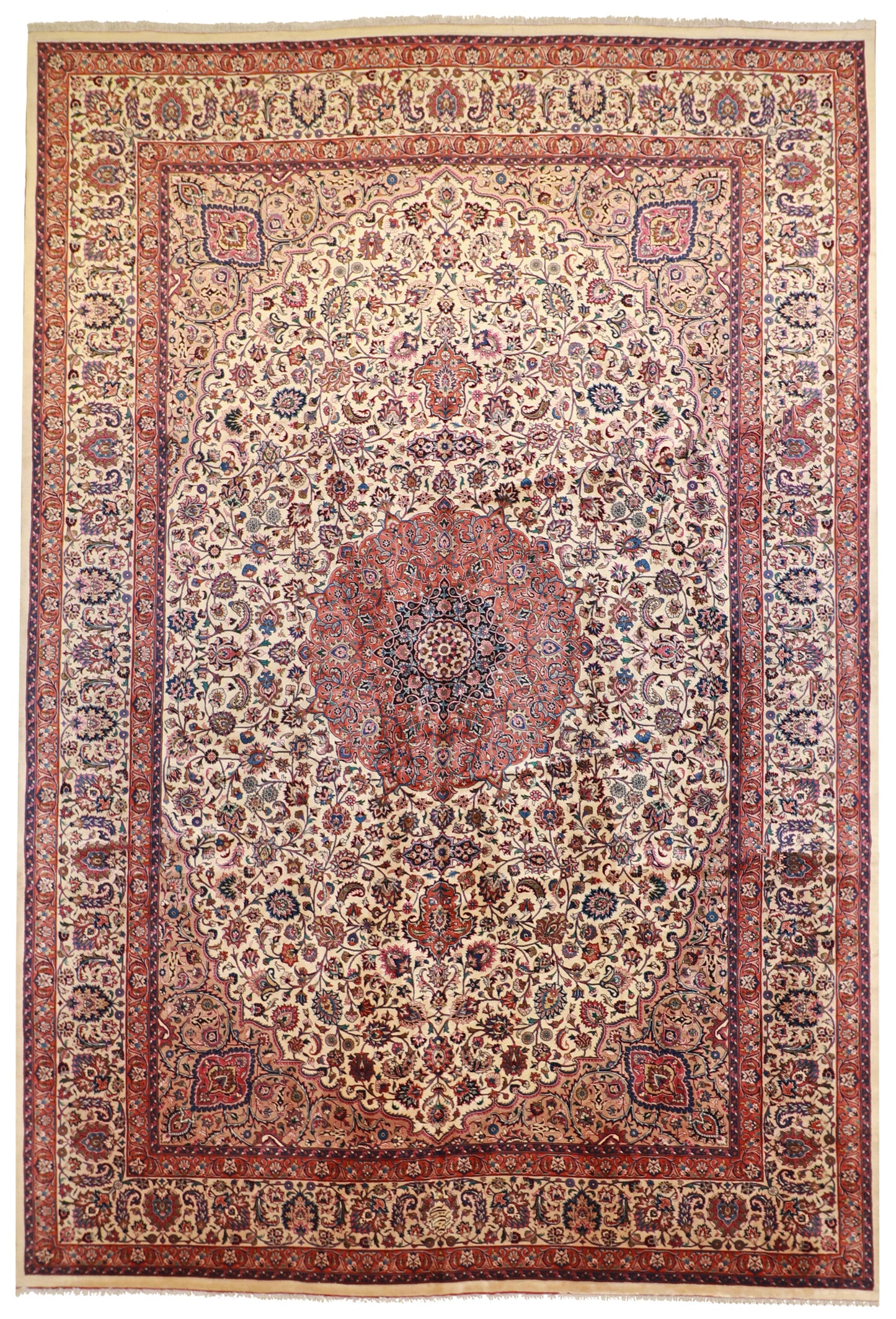 11 x 16 - Mashad Fine/Wool/S.Antique All Over Rectangle - Hand Knotted Rug