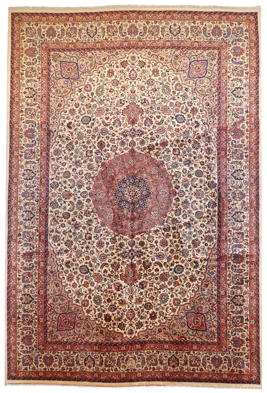 11 x 16 - Mashad Fine/Wool/S.Antique All Over Rectangle - Hand Knotted Rug