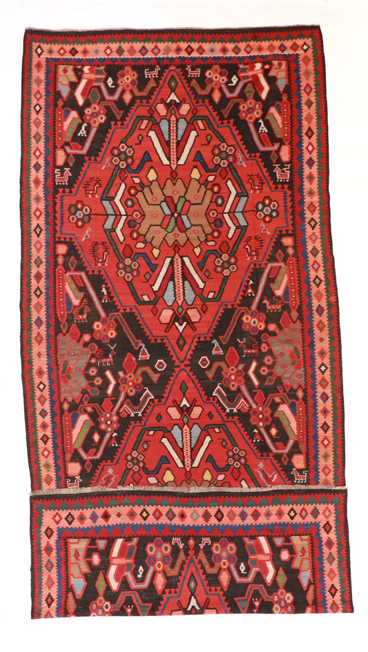 7x15.4 - Karabagh S.Antique/Wool All Over Rectangle - Hand Knotted Rug
