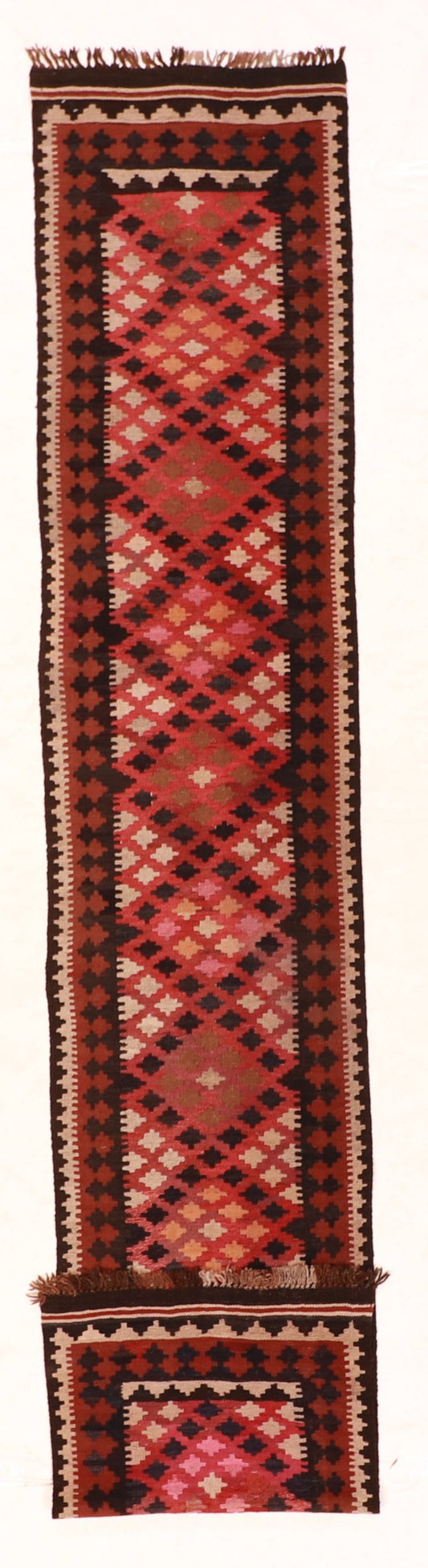 Runner - Kilim Wool Geometric Rectangle - Hand Knotted Rug