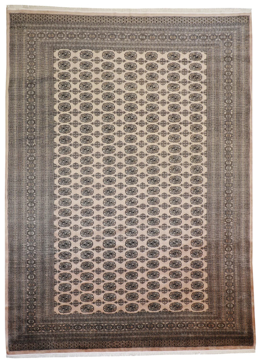 9 x12 - Bokhara Wool Geometric Rectangle - Hand Knotted Rug