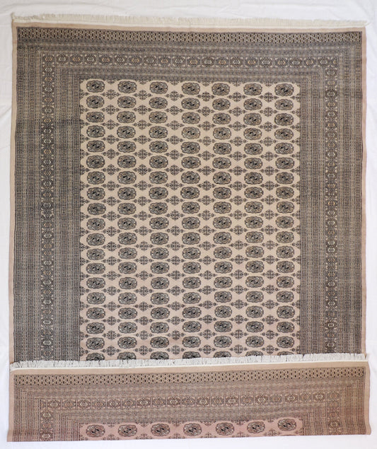 9 x12 - Bokhara Wool Geometric Rectangle - Hand Knotted Rug