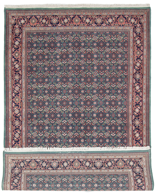 W 6 L 9.3 Bijar 100% Wool Hand-Woven Geometric Design - 17617