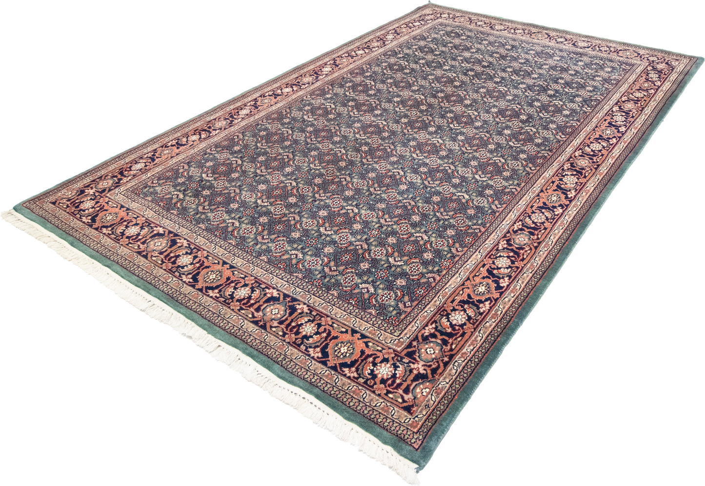 W 6 L 9.3 Bijar 100% Wool Hand-Woven Geometric Design - 17617