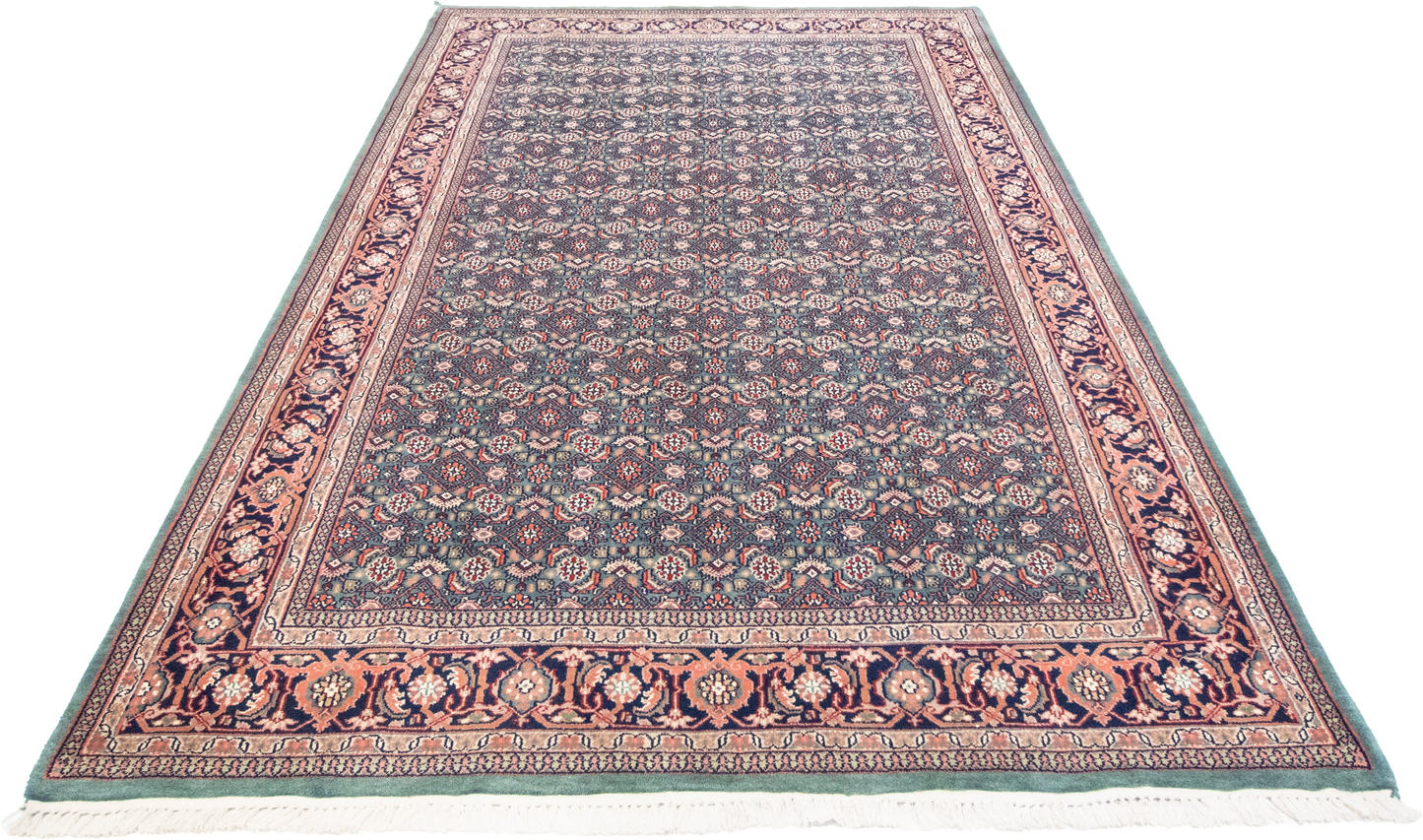 W 6 L 9.3 Bijar 100% Wool Hand-Woven Geometric Design - 17617