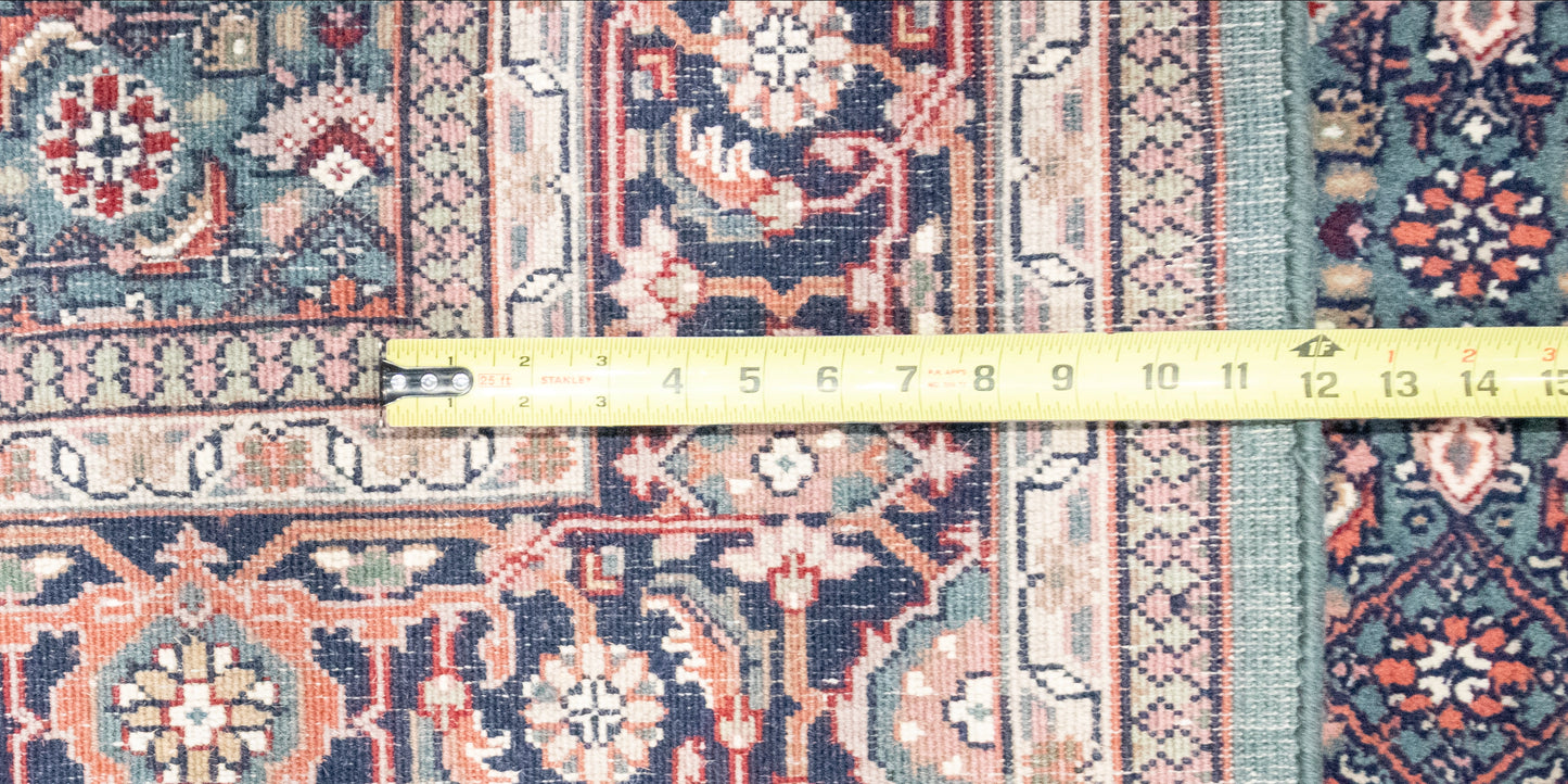 W 6 L 9.3 Bijar 100% Wool Hand-Woven Geometric Design - 17617