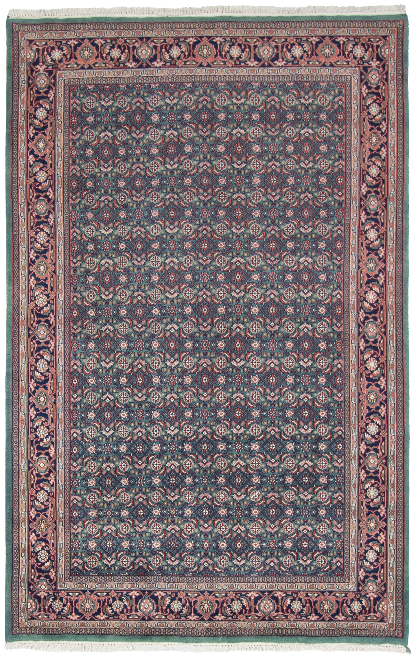 W 6 L 9.3 Bijar 100% Wool Hand-Woven Geometric Design - 17617