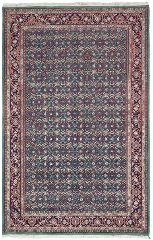 W 6 L 9.3 Bijar 100% Wool Hand-Woven Geometric Design - 17617