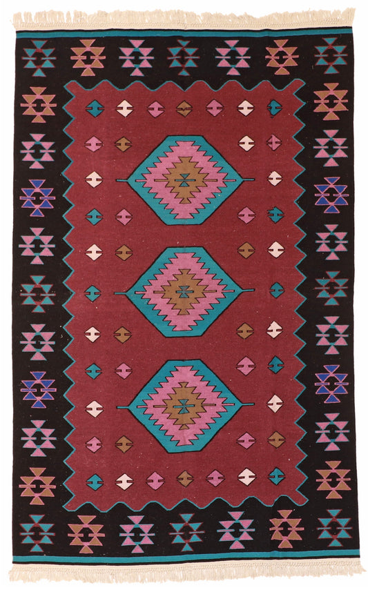 5x7 - Kilim Fine/Wool All Over Rectangle - Hand Knotted Rug