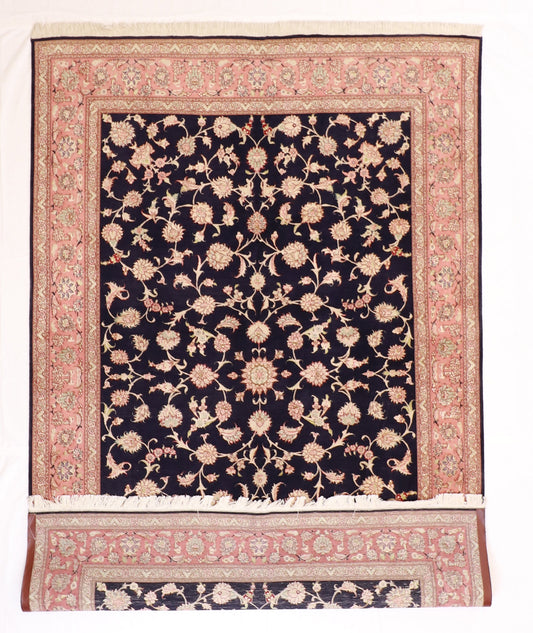 6x9 - Tabriz Fine/Wool/Silk All Over Rectangle - Hand Knotted Rug
