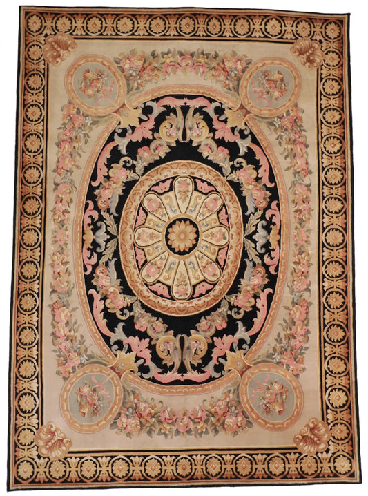 8x10 - Savoneri Wool All Over Rectangle - Hand Knotted Rug