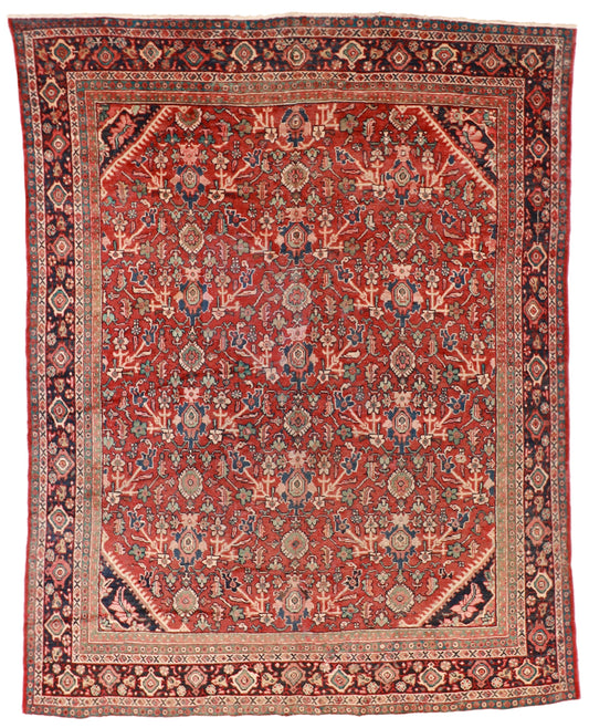 9 x 12 - Mahal Antique/Wool All Over Rectangle - Hand Knotted Rug