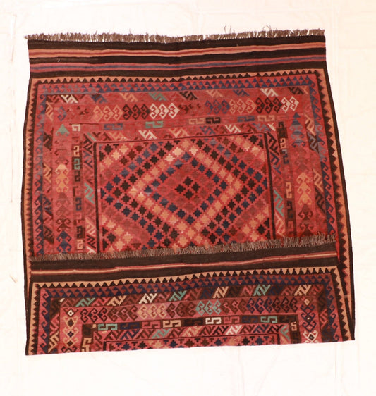 7x10 - Kilim Fine/Wool Geometric Rectangle - Hand Knotted Rug