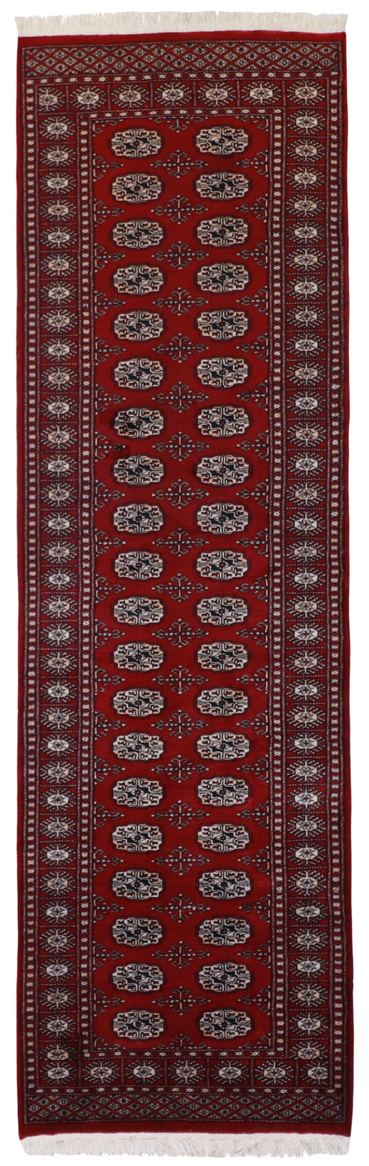 2.7 x 8.8 Runner - Bokhara Fine Geometric Rectangle - Hand Knotted Rug