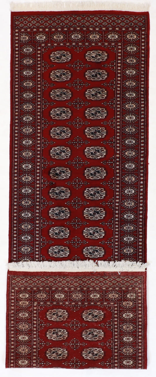 2.7 x 8.8 Runner - Bokhara Fine Geometric Rectangle - Hand Knotted Rug