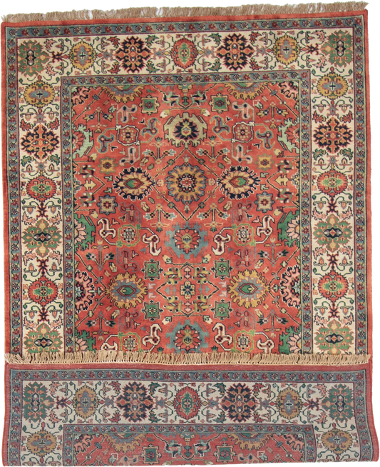 W 5.10 L 8.10 Mahal 100% Wool Hand-Woven All-Over Design - 21965