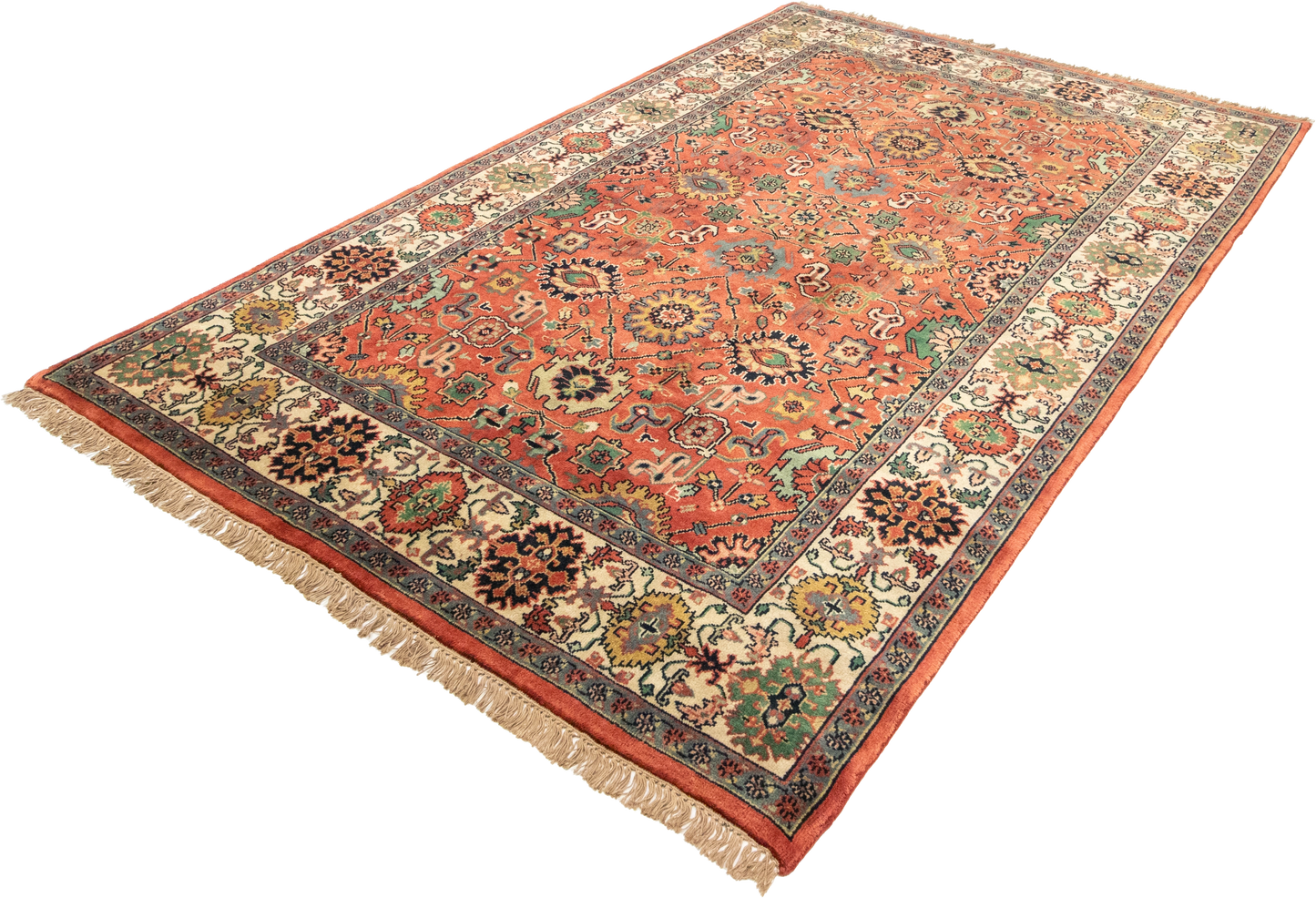 W 5.10 L 8.10 Mahal 100% Wool Hand-Woven All-Over Design - 21965
