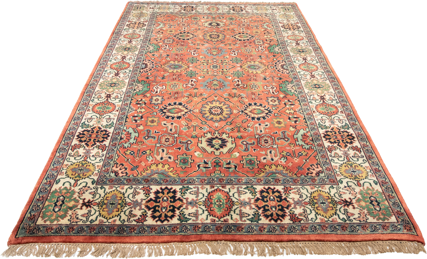 W 5.10 L 8.10 Mahal 100% Wool Hand-Woven All-Over Design - 21965