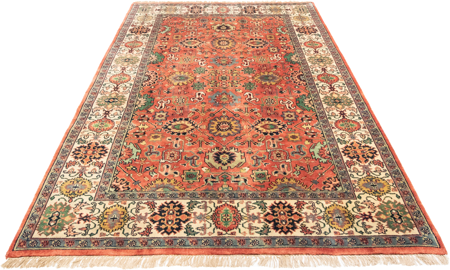 W 5.10 L 8.10 Mahal 100% Wool Hand-Woven All-Over Design - 21965