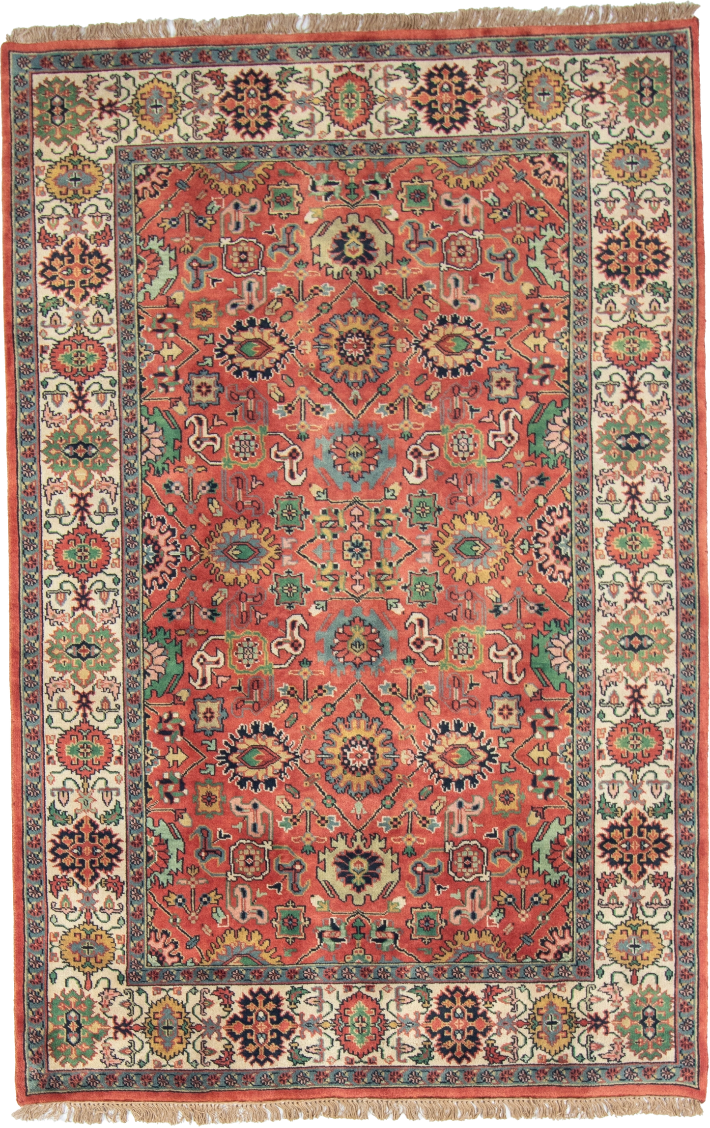 W 5.10 L 8.10 Mahal 100% Wool Hand-Woven All-Over Design - 21965