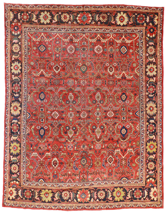 9 x 12 - Mahal Antique/Wool All Over Rectangle - Hand Knotted Rug