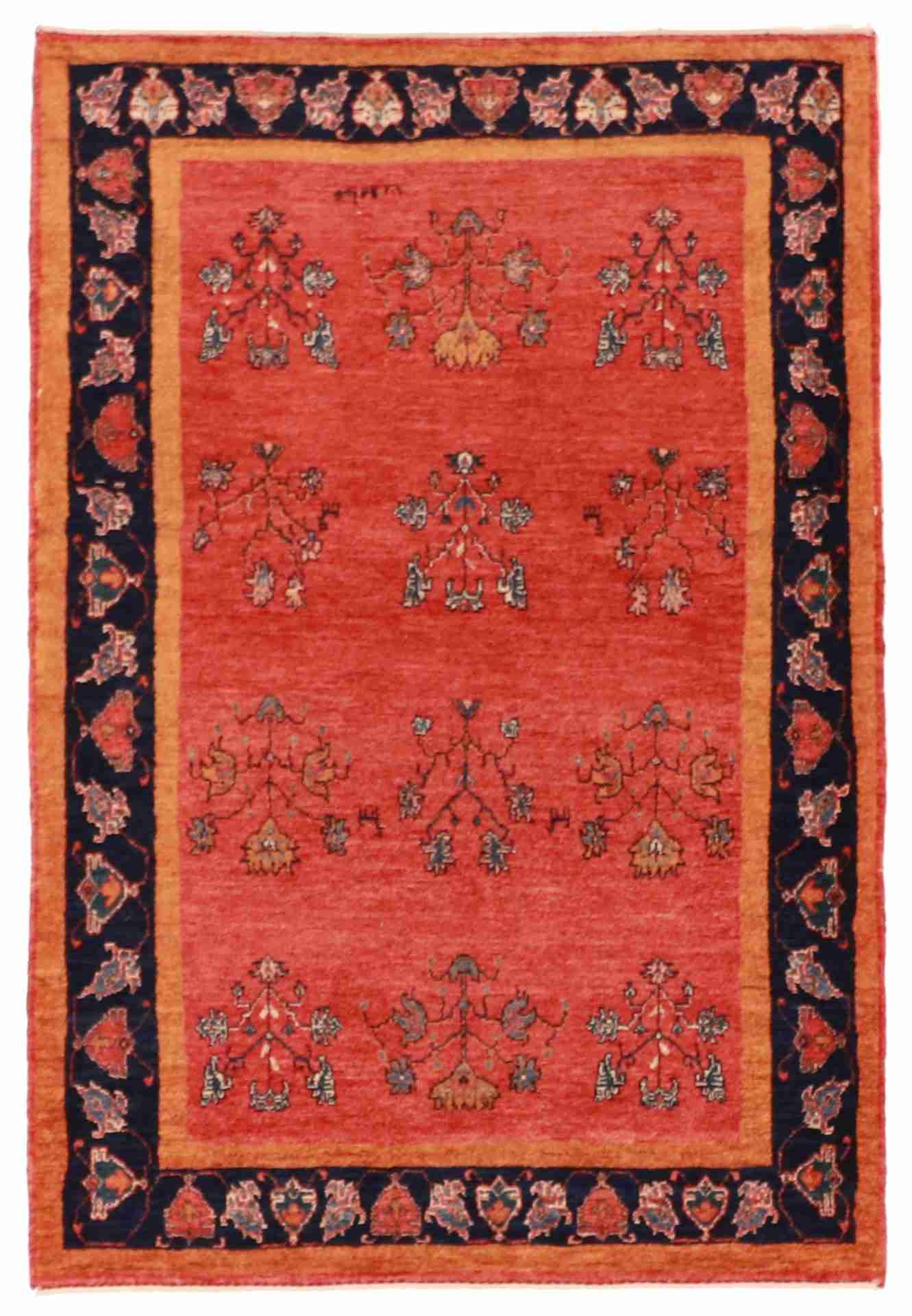 W 3.4 L 4.11 Loribaft 100% Wool Handmade All Over Design - 25518